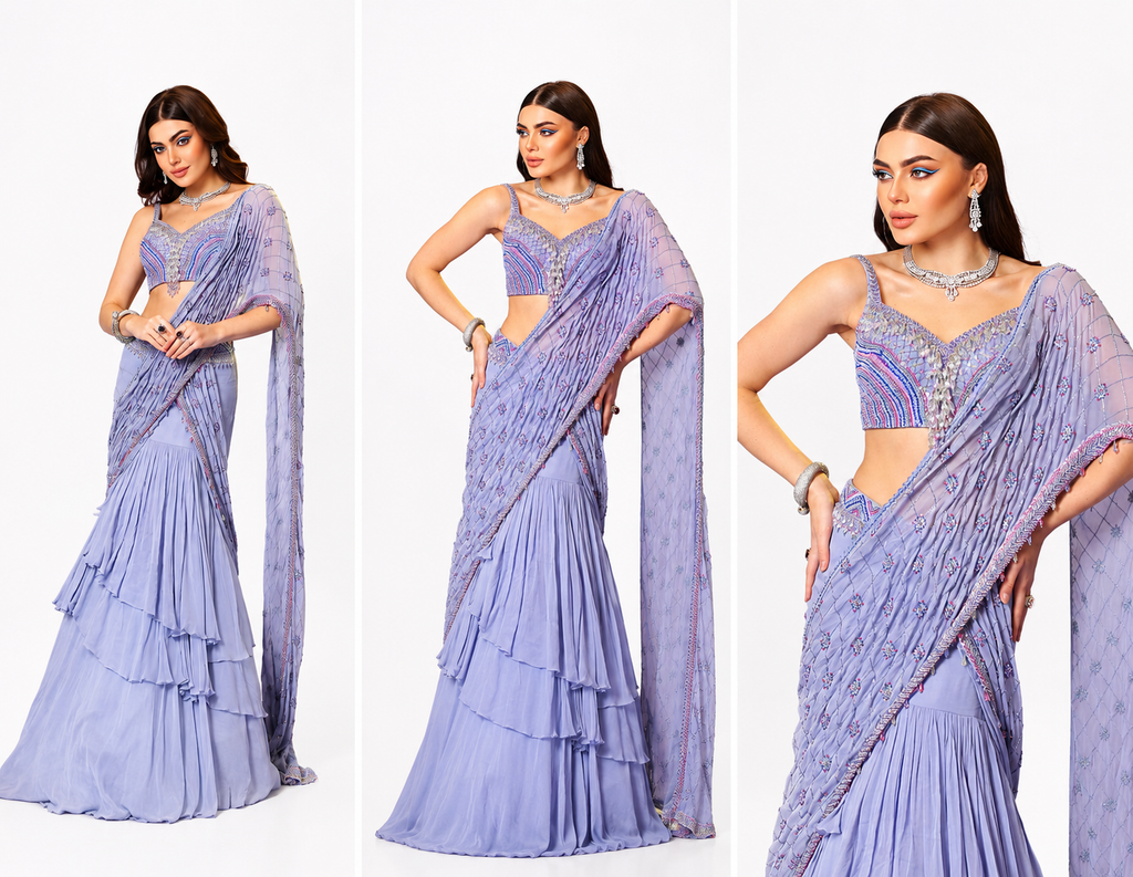 Lilac Dream Saree Gown