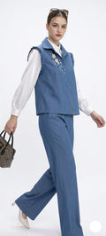     Azure Muse luxury blue custom-made coord set Bellissima