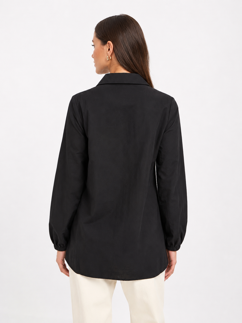 BLACK AND BLUE PANELLED SHIRT
