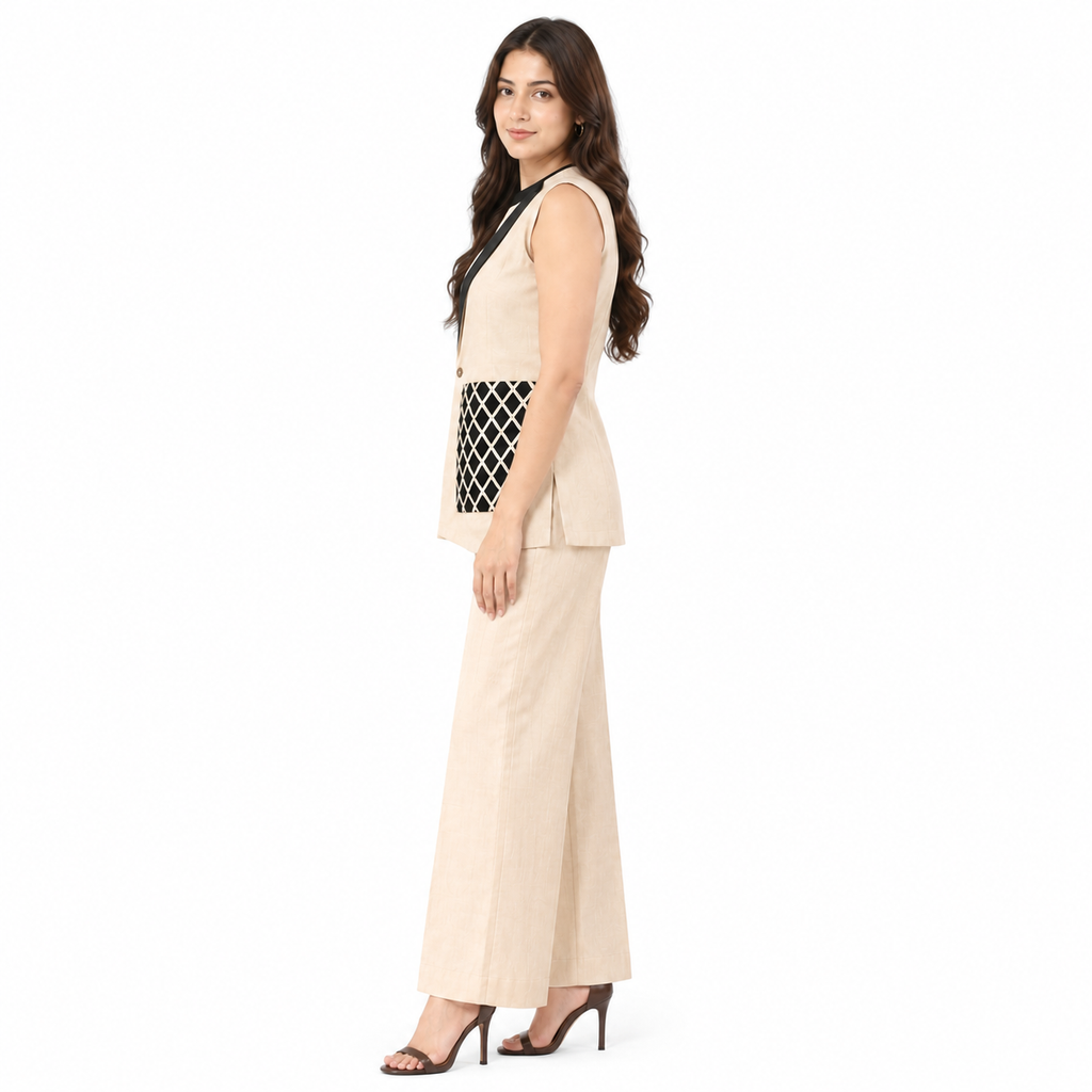 Ivory Contrast Panel Co-Ord Set