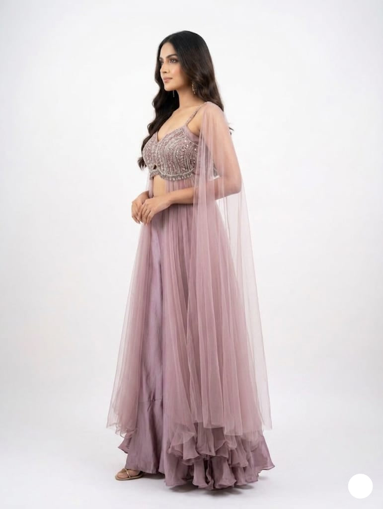 Dusty Rose Heavily Embroidered Co-Ord Set