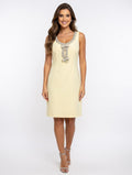 Elena Crystal-Detail Sleeveless Dress