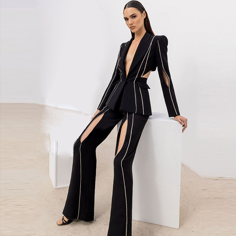 Premium black luxury pantsuit for evening wear Dubai