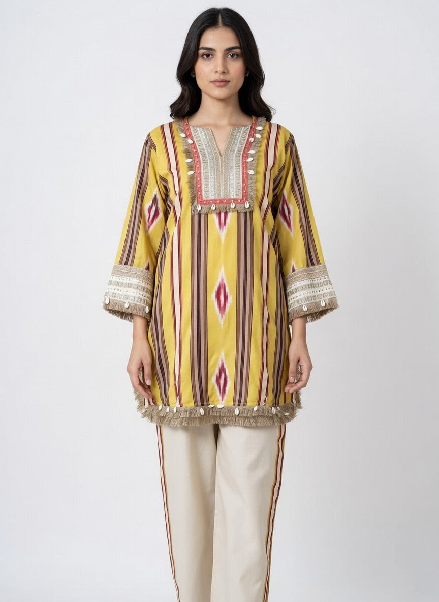 Zahra Embroidered Tunic and Trouser Set