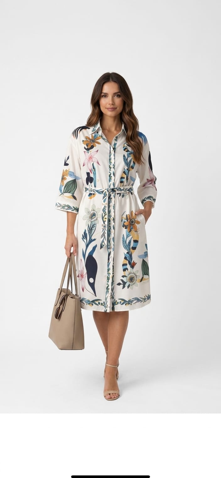 Dahlia Tropics Belted Midi Dress