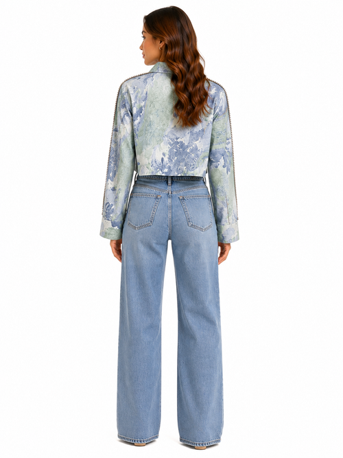 Blue Mirage Crop Shirt