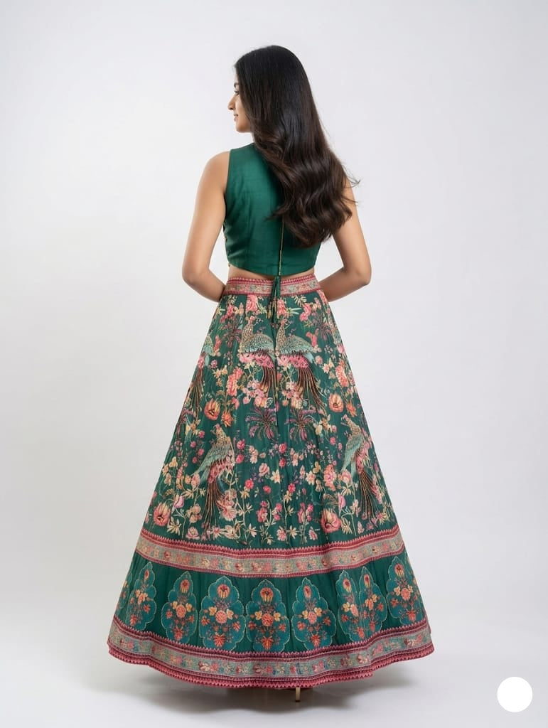 The Royal Jade Flora Crop Top Set