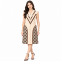 Mocha Diamond Panel Shirt Dress