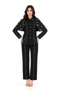 Black Eyelet Cape Co-Ord Set