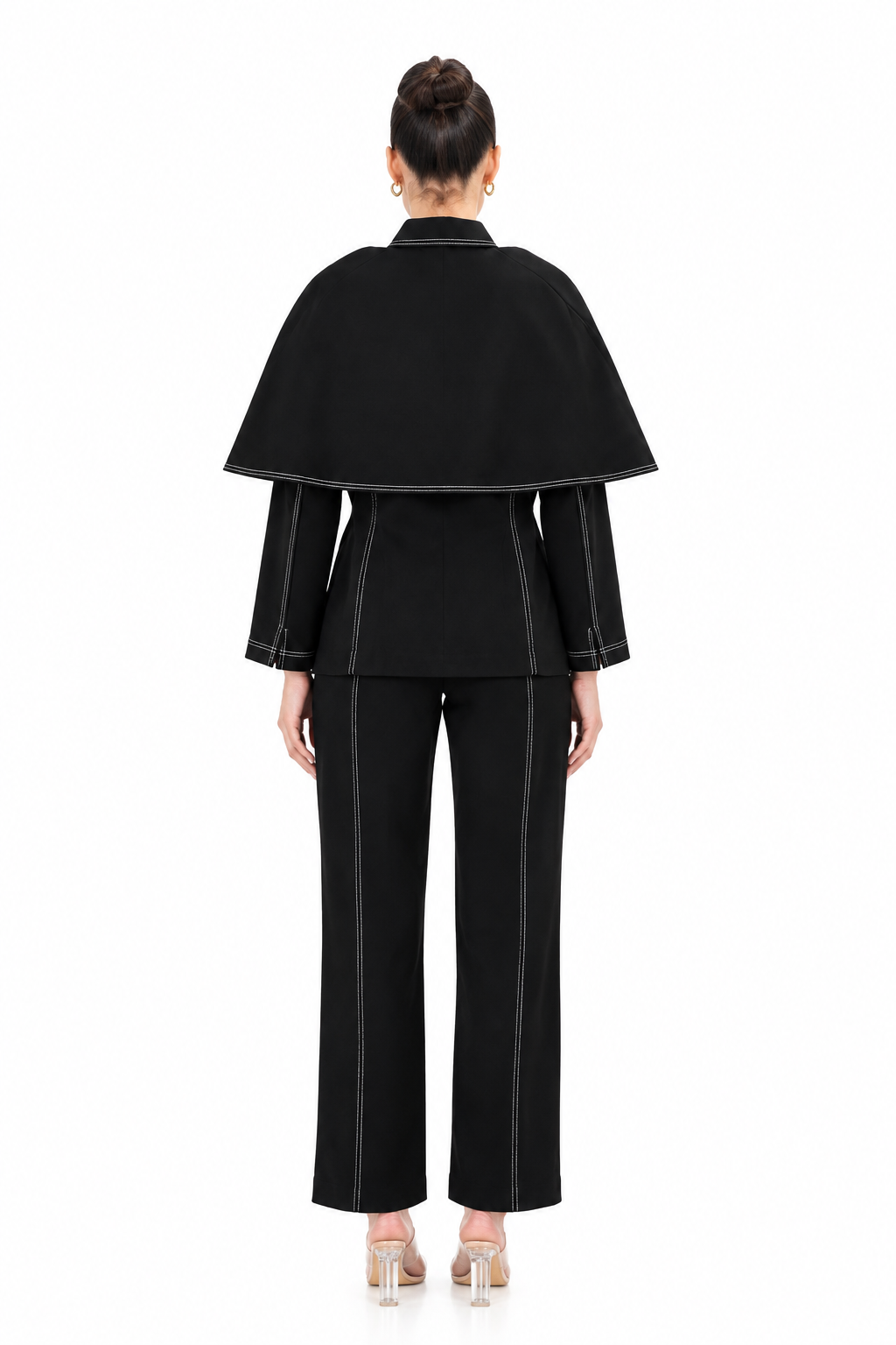 Black Eyelet Cape Co-Ord Set