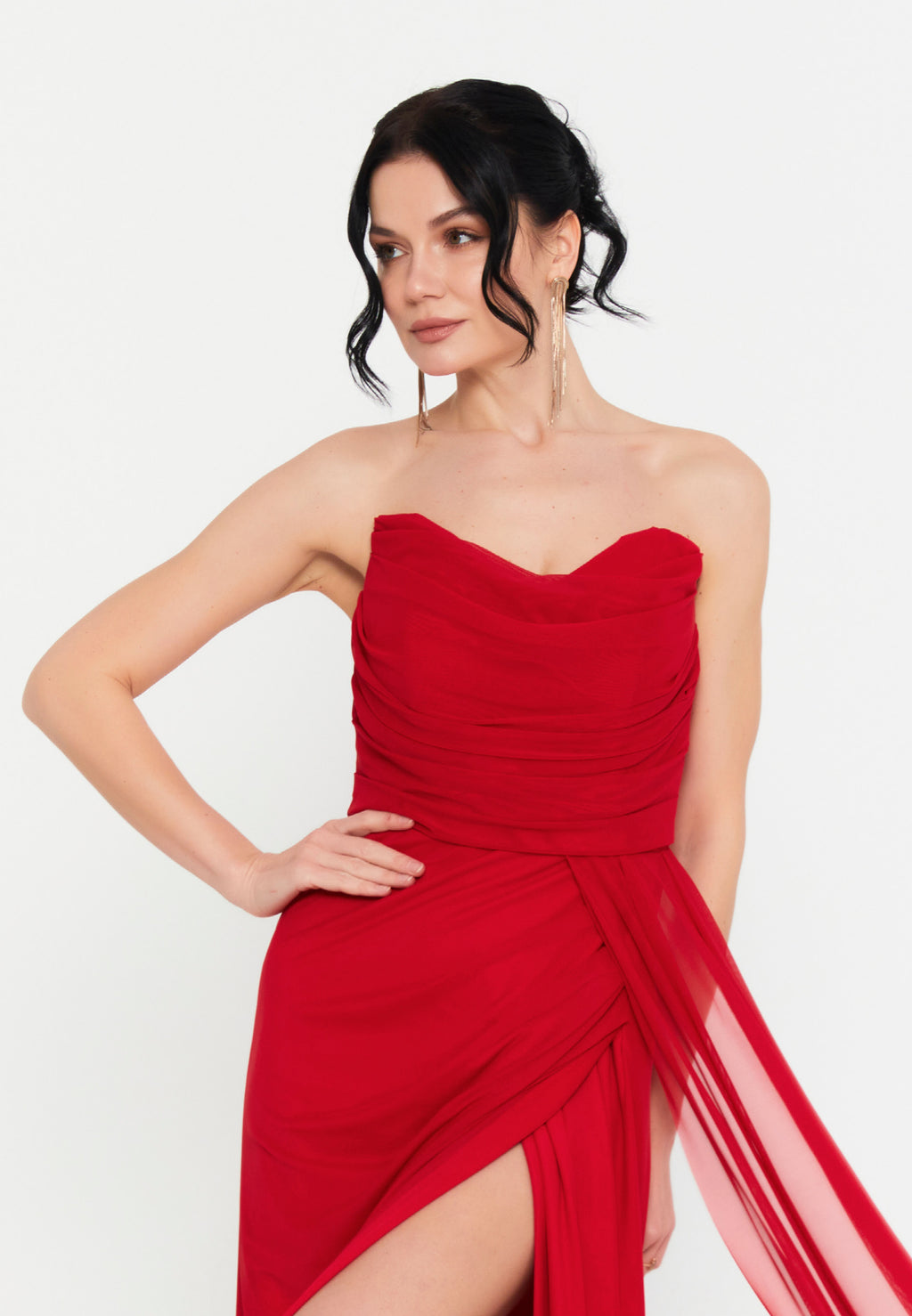 Empress Rouge Slit Gown