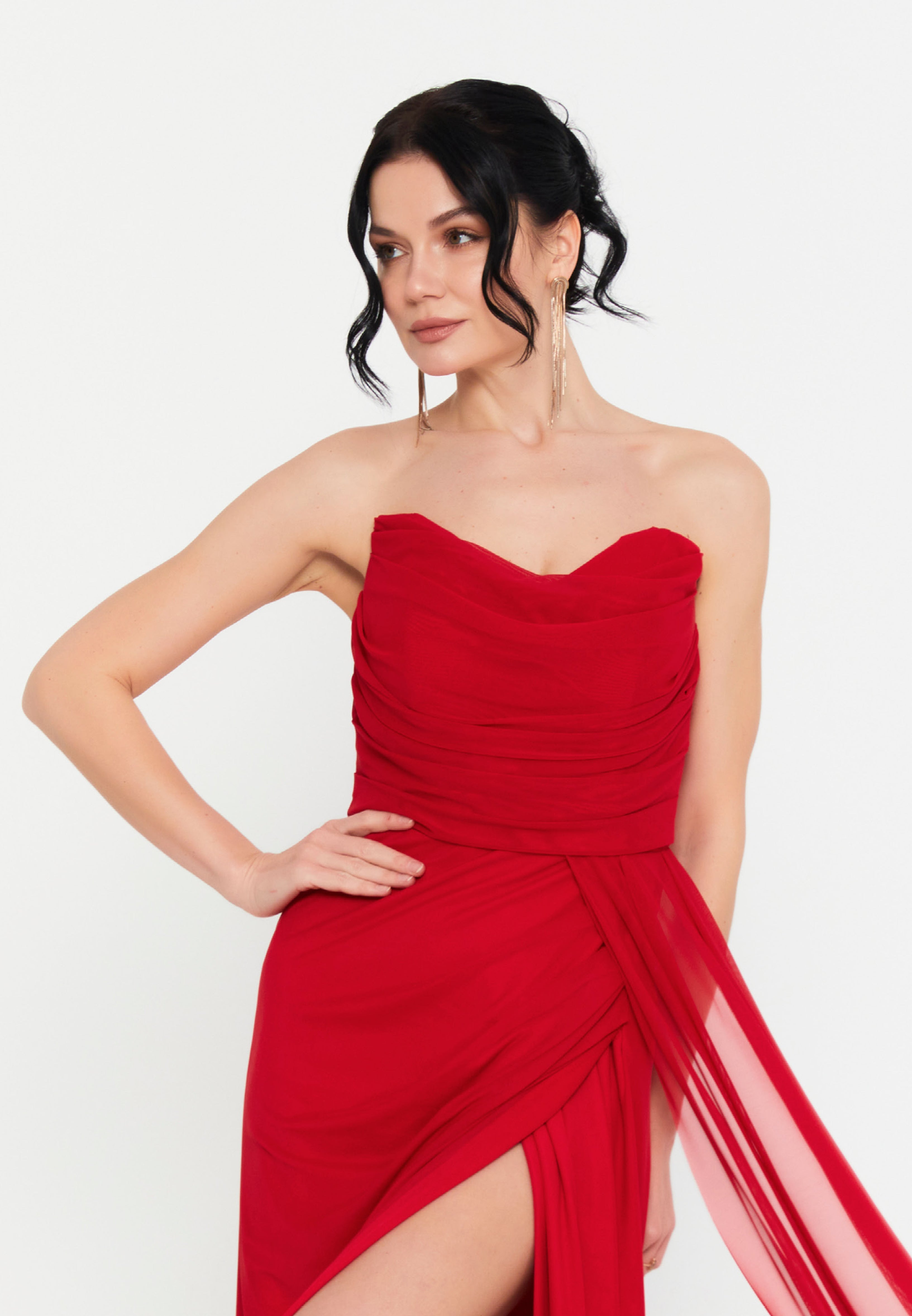Empress Rouge Slit Gown
