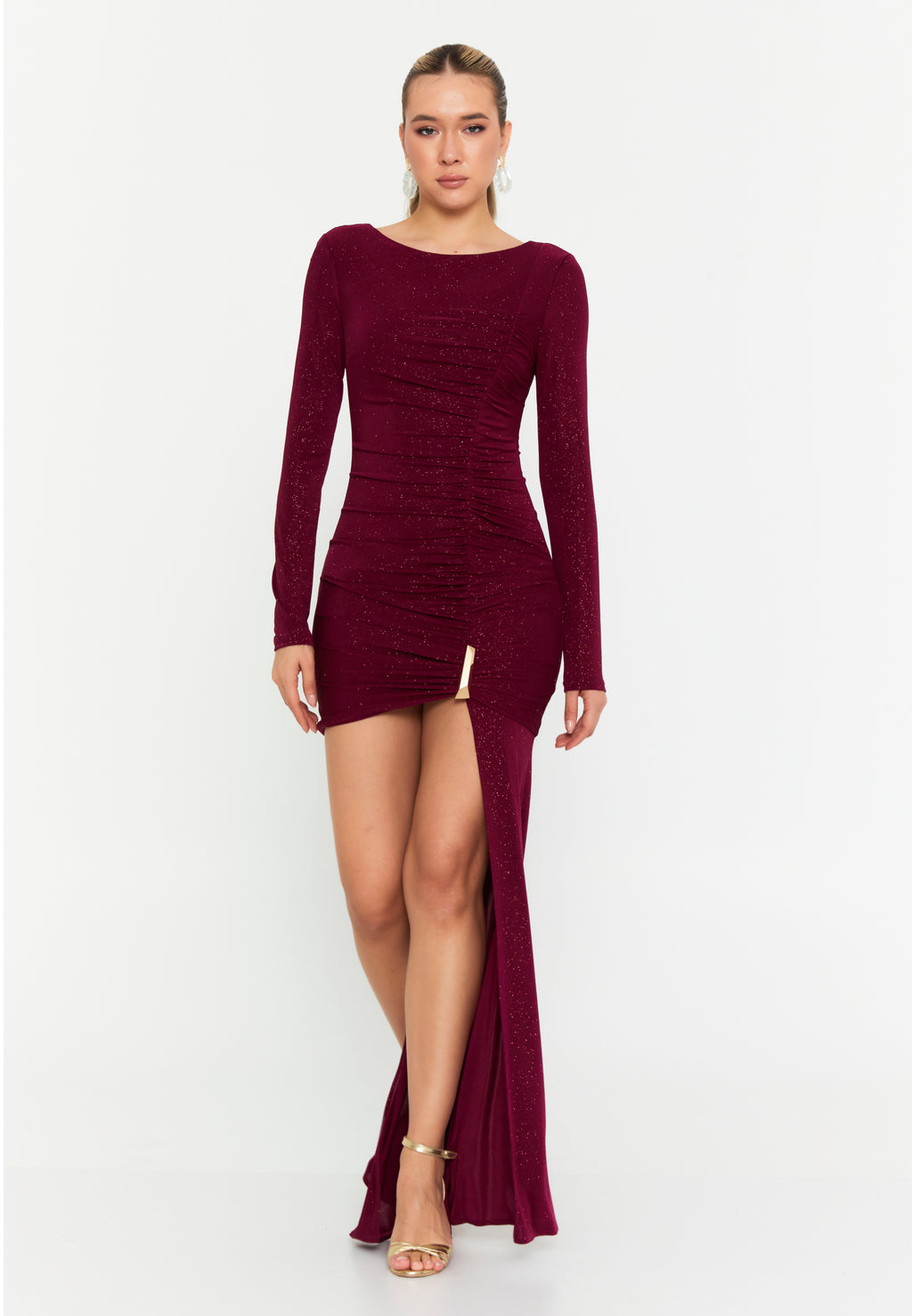 Wine Mirage Glitter Dress
