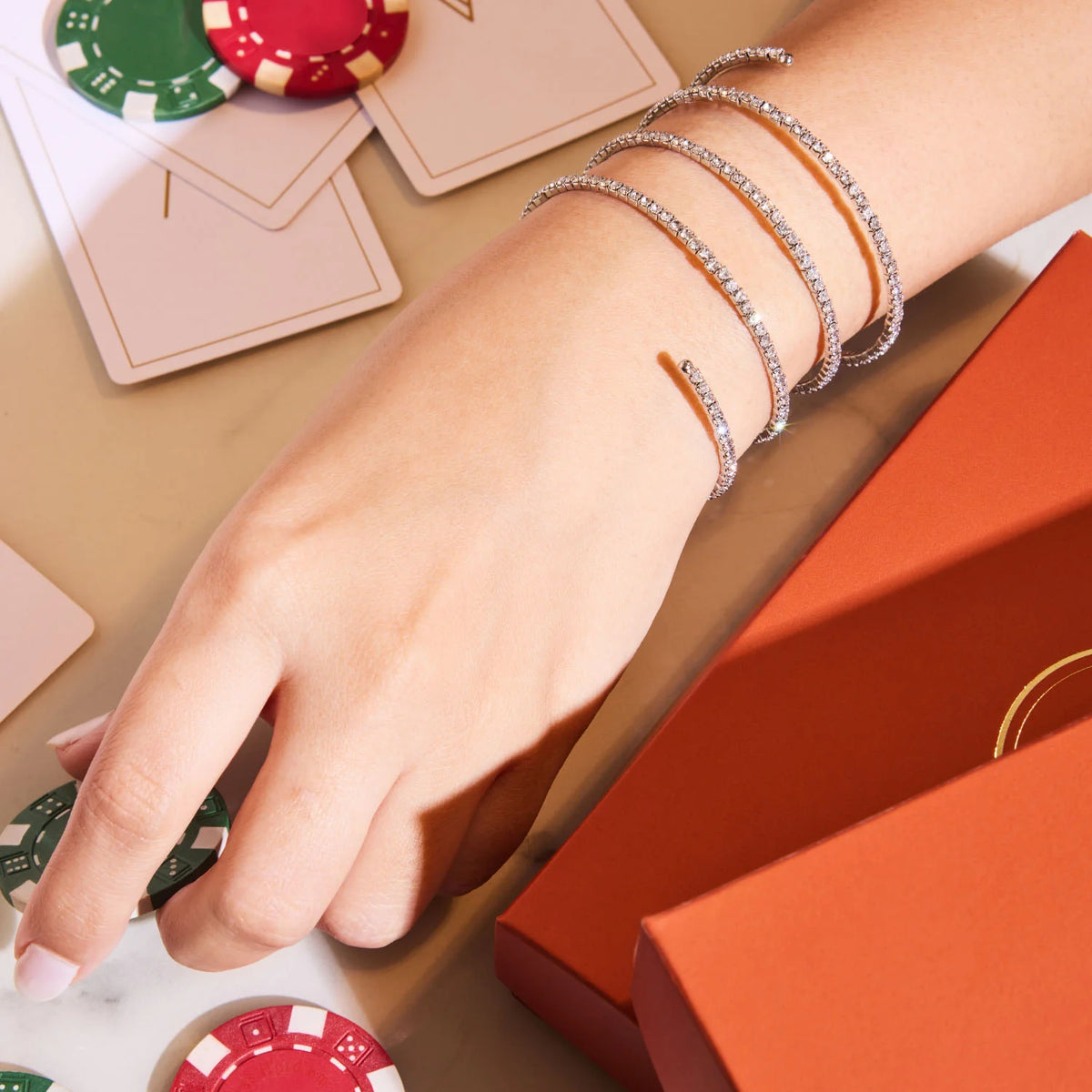 Rose Crystal Bangles