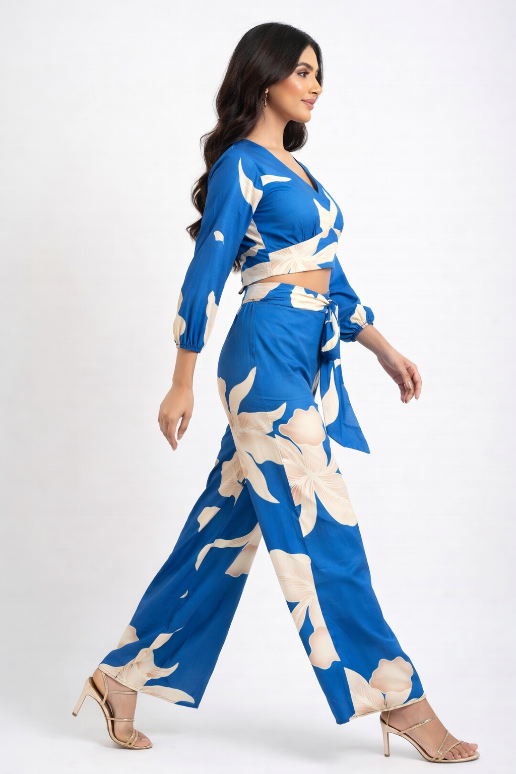 Sky Bloom Wrap Co‑Ord