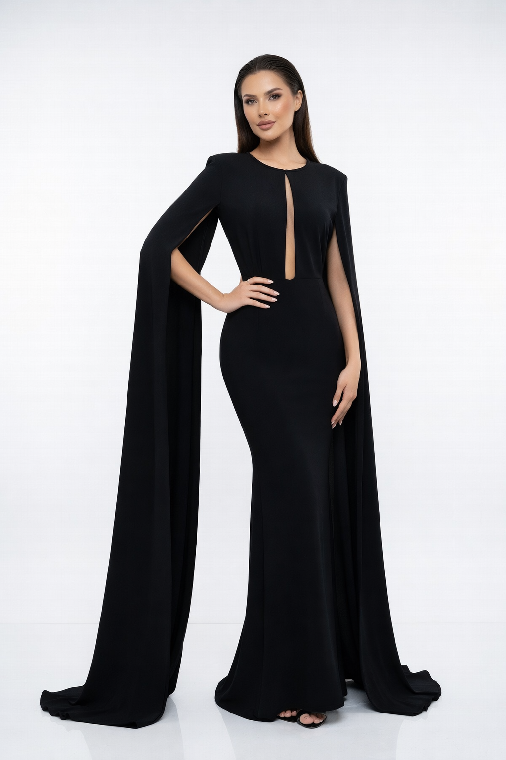 Black Monarch Cape Gown