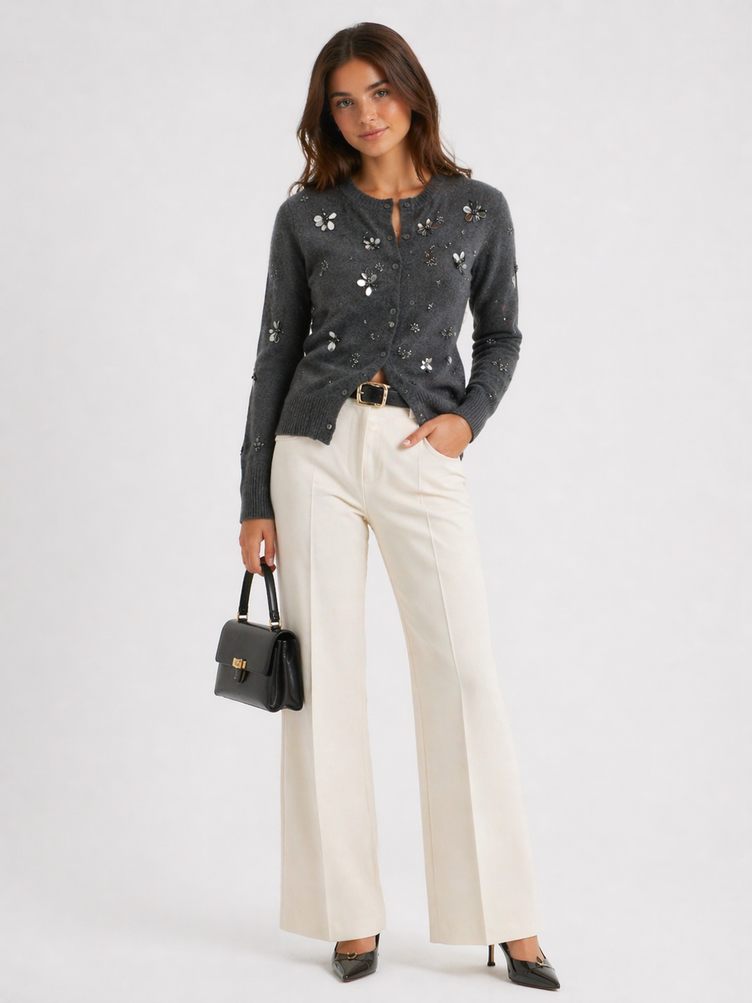 Floral Detail Knit Cardigan