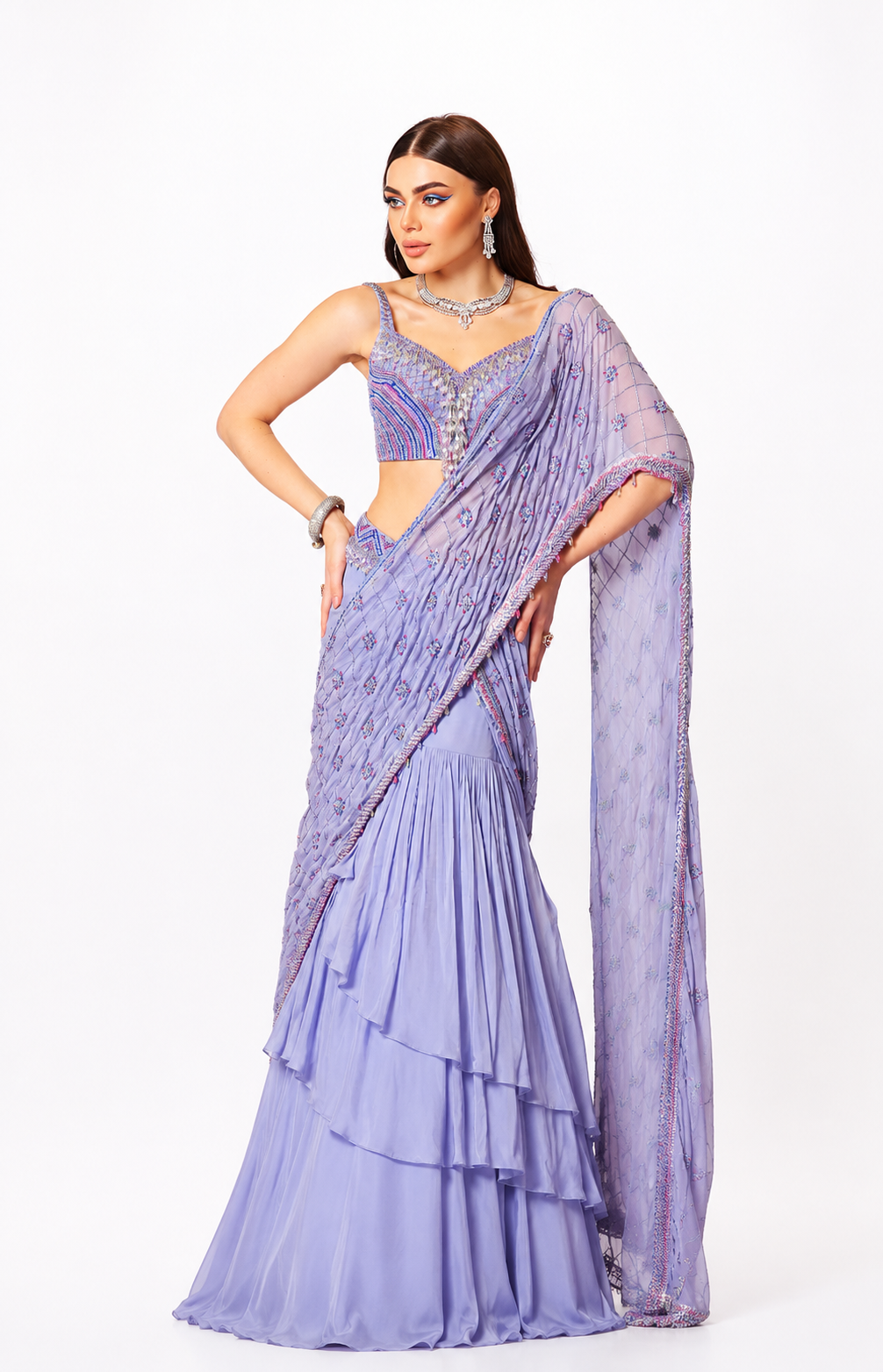 Lilac Dream Saree Gown