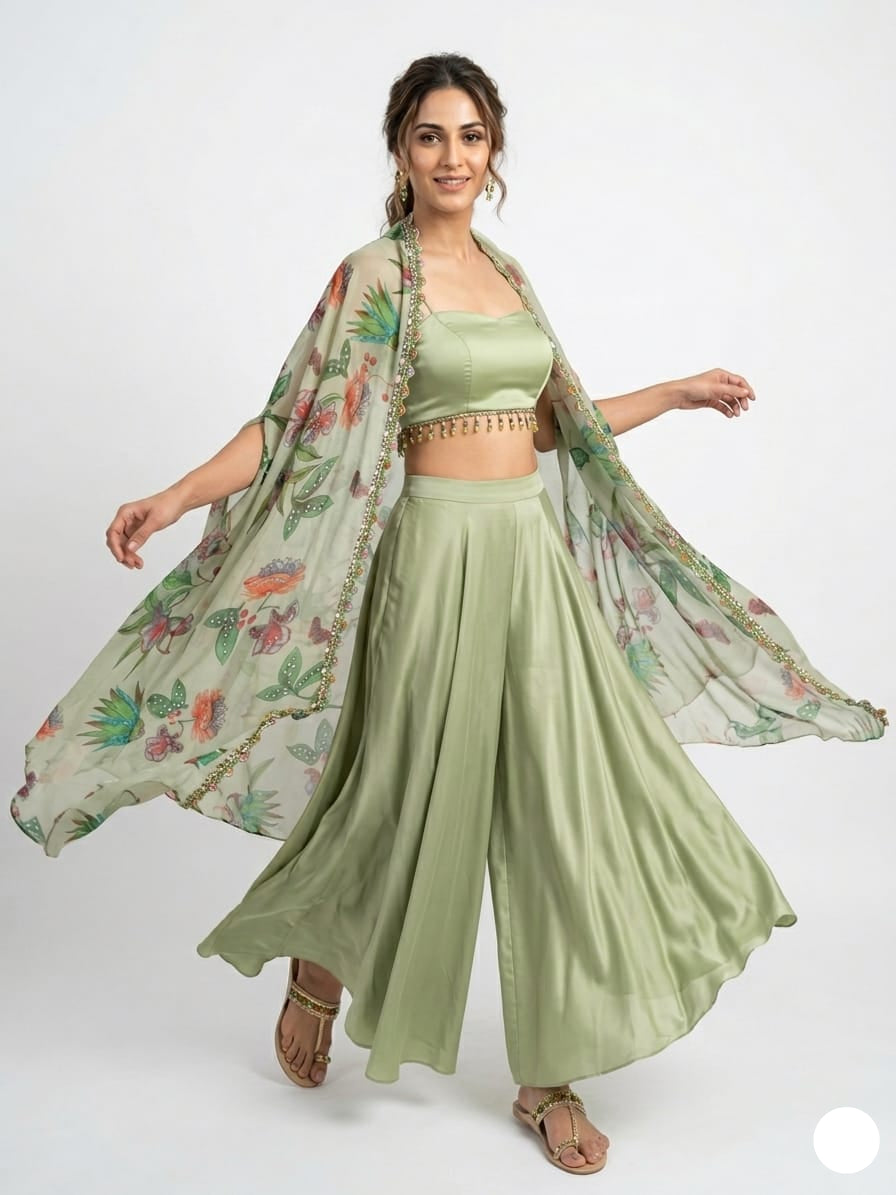 Floral Sheer Cape & Bralette Set
