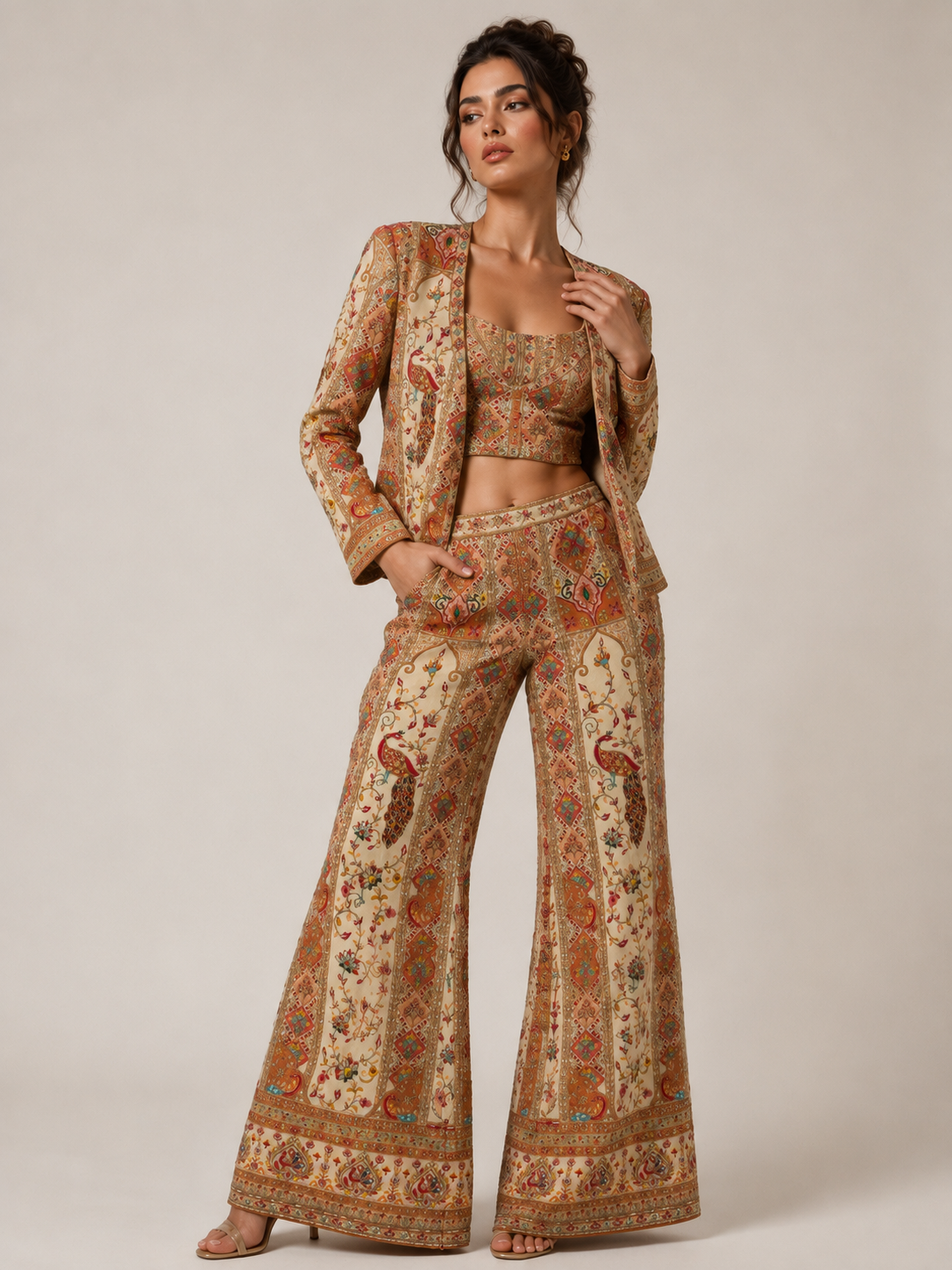 Noor-E-Mayur Embroidered Jacket & Pant Set