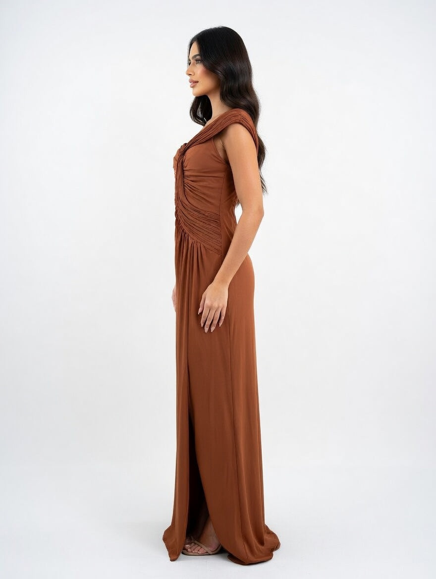 Asymmetric Draped Elegance Dress
