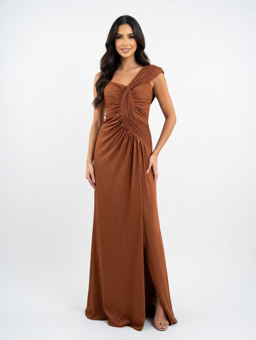 Asymmetric Draped Elegance Dress