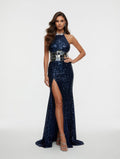 Starry Night Sky Slit Gown