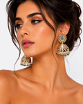 Traditional  Bell Earrings with Multicolour Beads