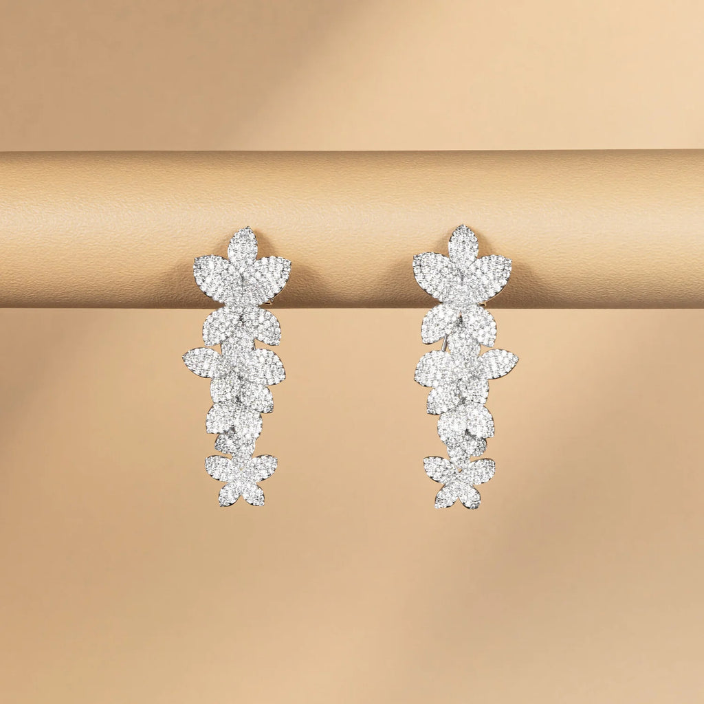 Crystal Blossom Drop Earrings