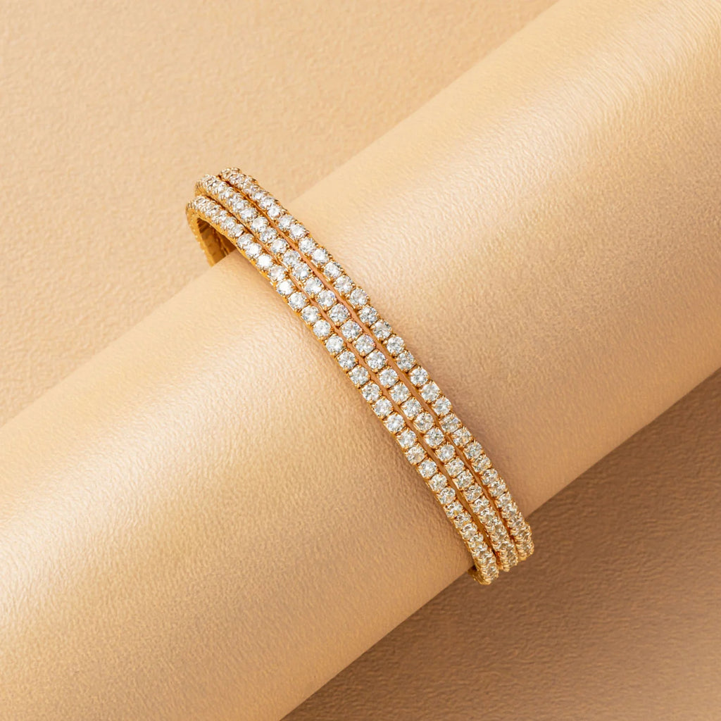 Golden Crystal Open Cuff
