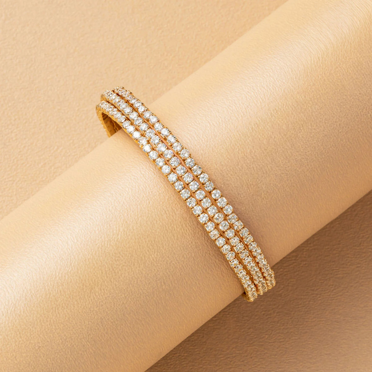 Golden Crystal Open Cuff