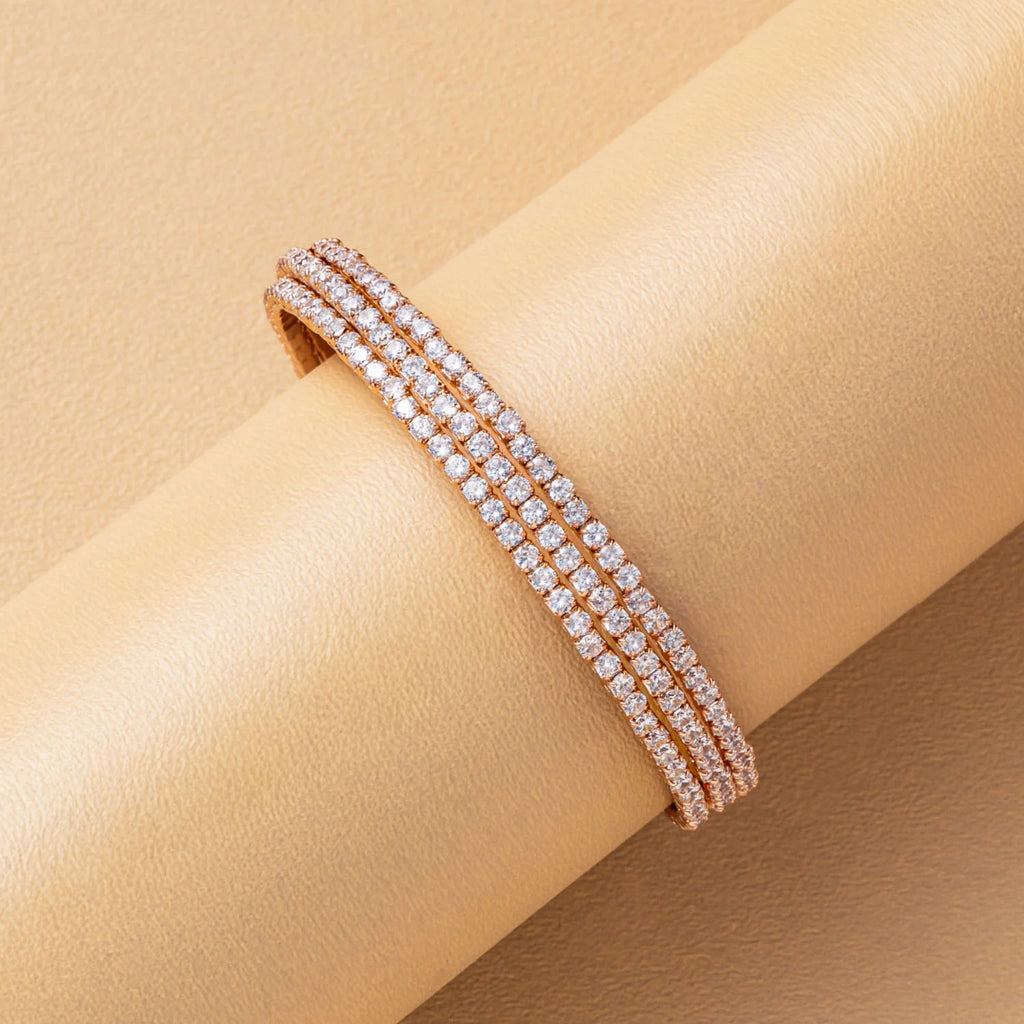 Rose Crystal Open Cuff