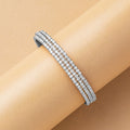 Silver Crystal Open Cuff