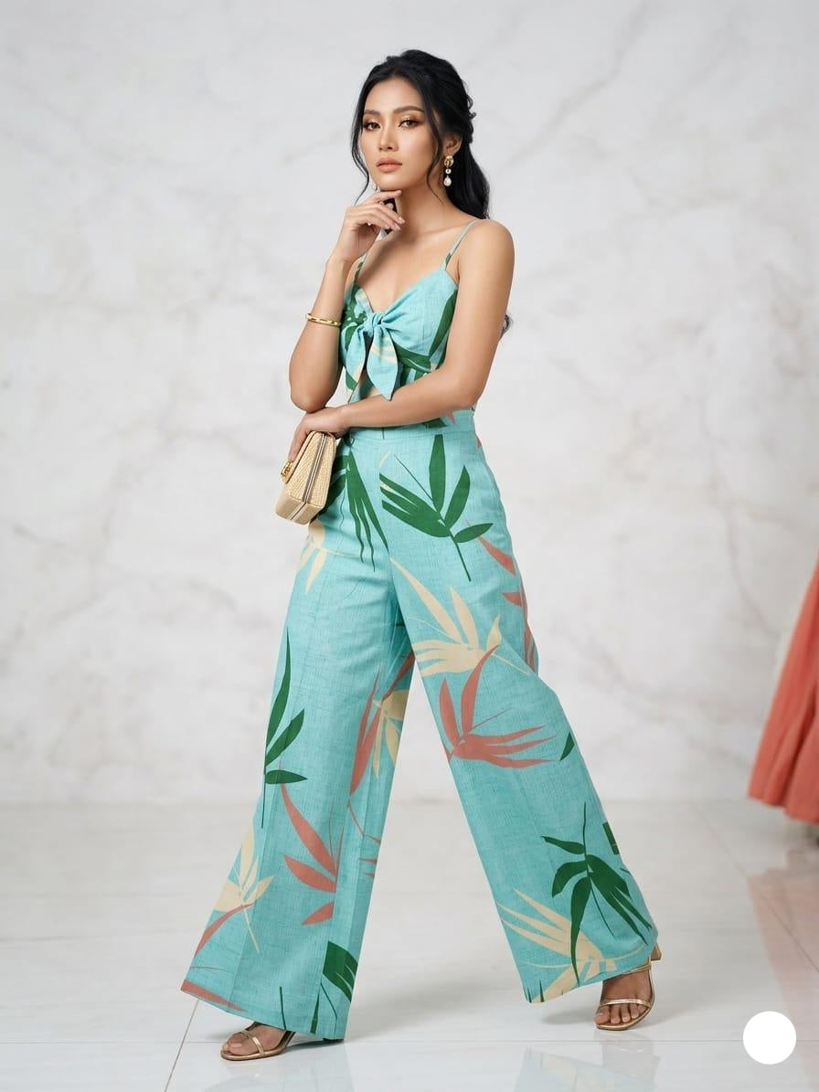 Tropical Leaf Cut-Out Co-Ord Set