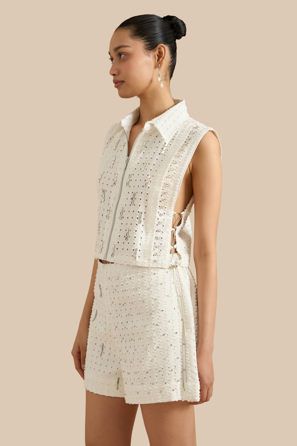 BIB DENIN LAZERCUT TOP