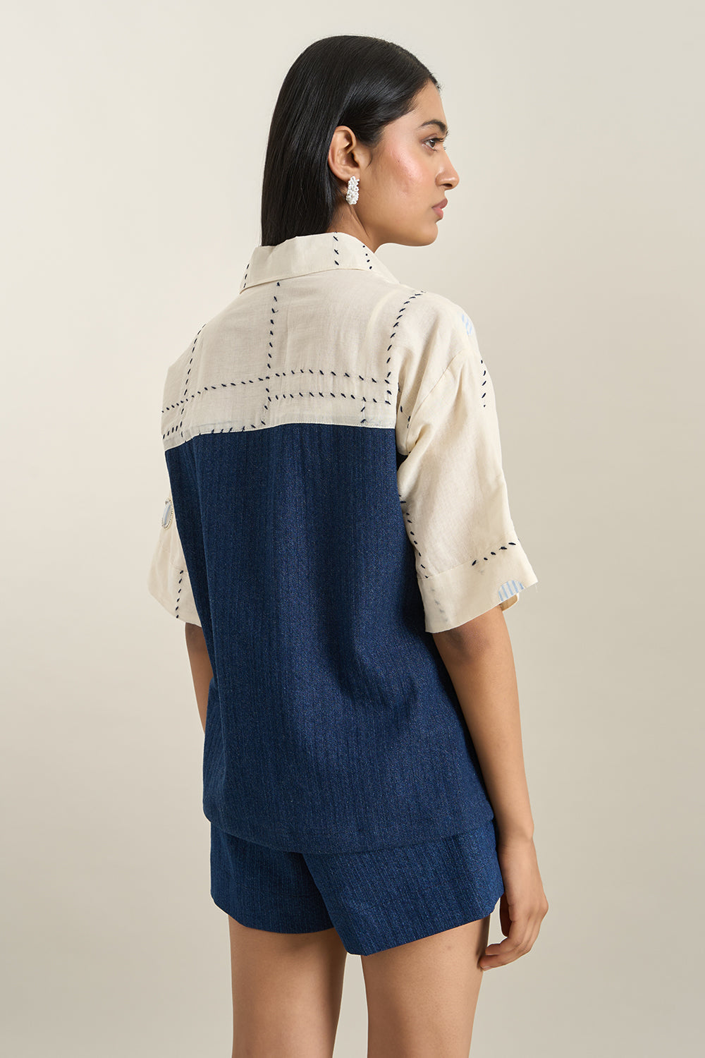 Blue Mirage Embellished Shirt Jacket
