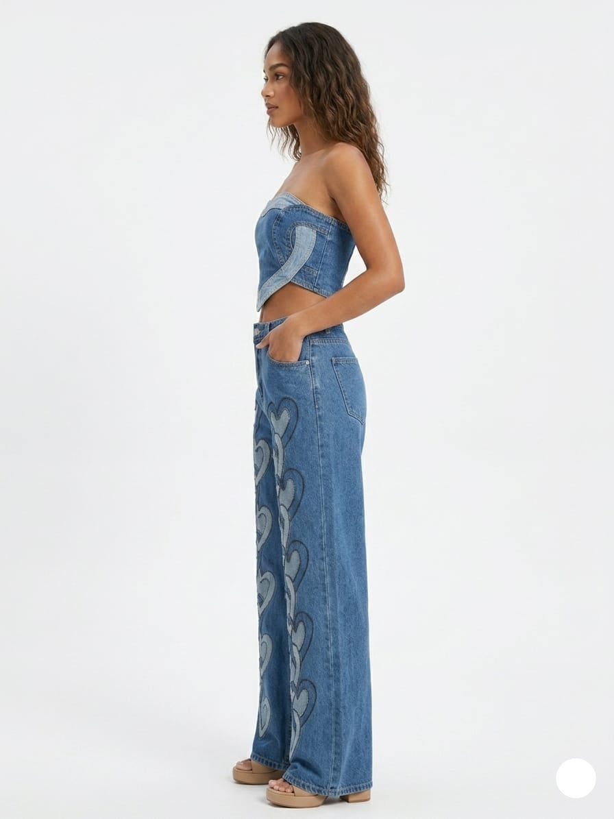 Aria Heart Denim Two-Piece