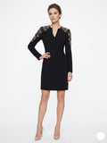 Embellished Shoulder V-Neck Sheath Dress