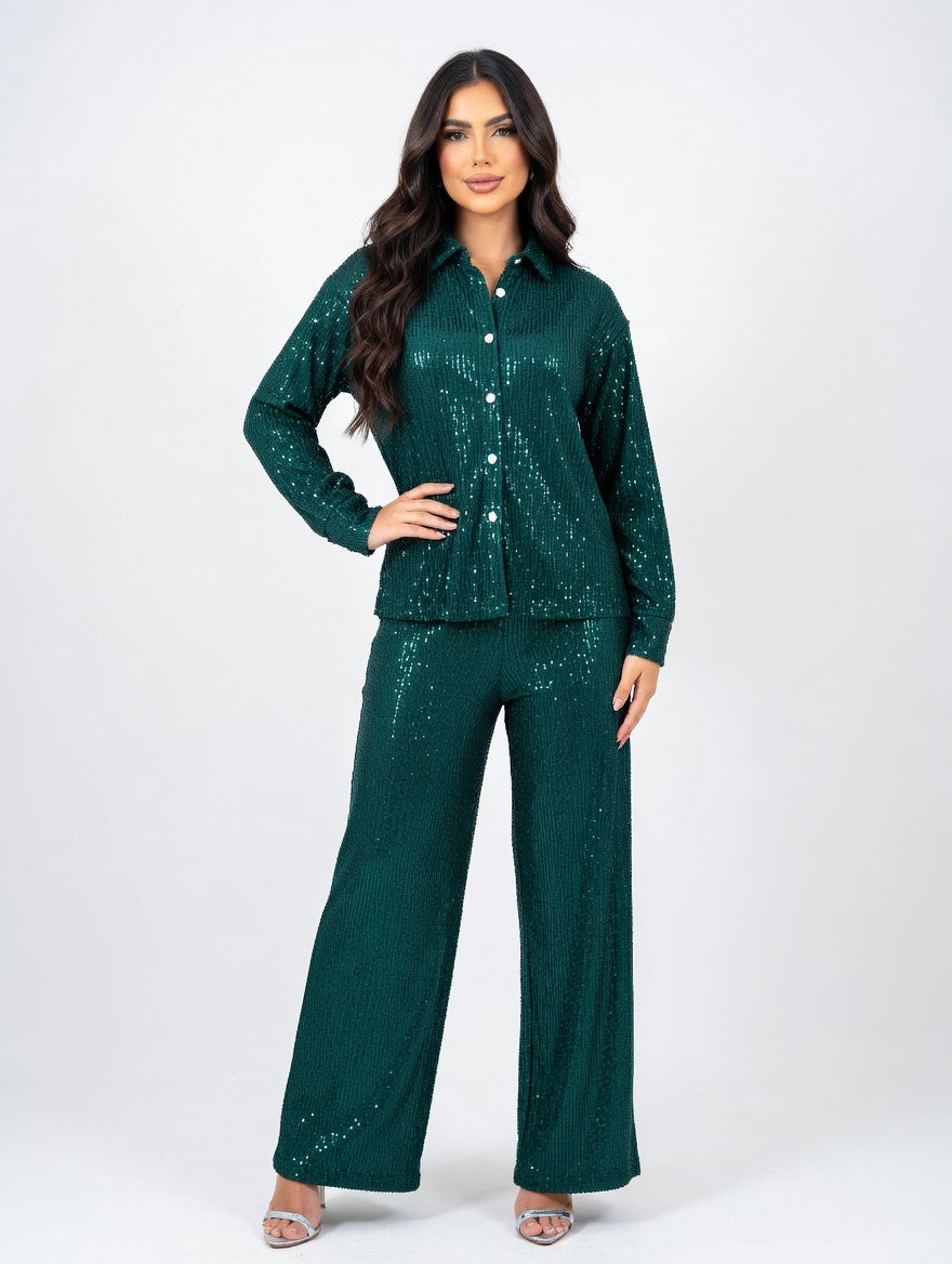 Emerald Allure Sequin Set
