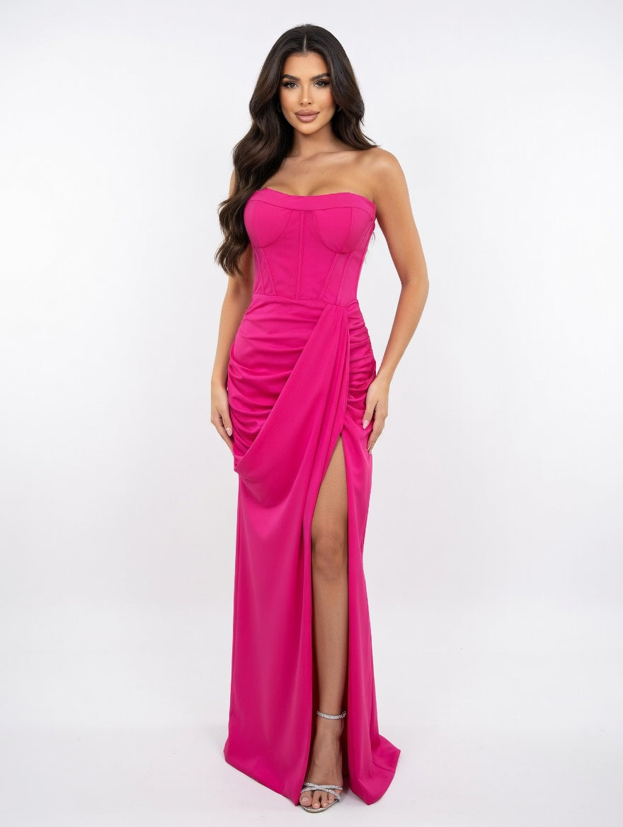 Fuchsia Elegance Strapless Gown