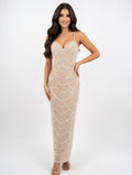 Champagne Radiance Beaded Gown