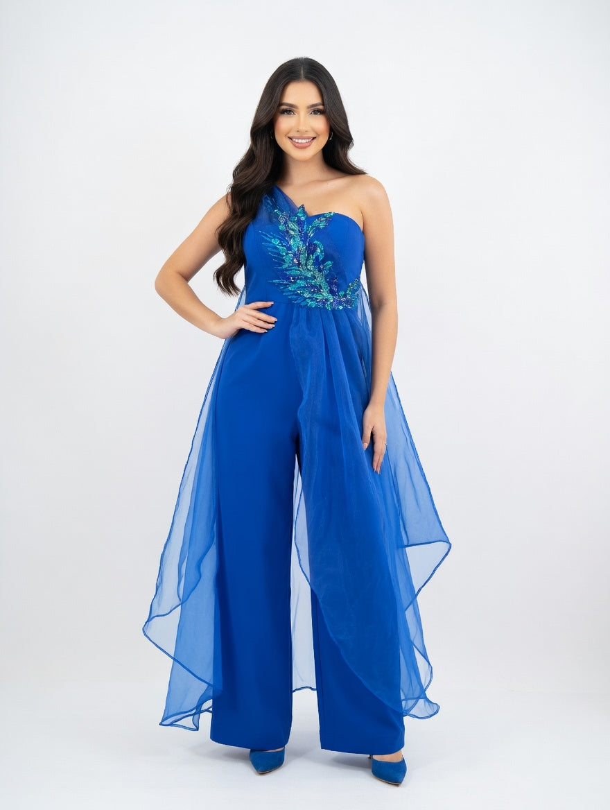 Sapphire Dream One-Shoulder Jumpsuit