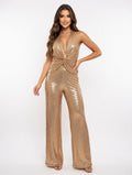 Golden Goddess Halter Jumpsuit