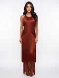 Rust Reverie Fringe Gown