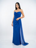 Sapphire Drift Evening Gown
