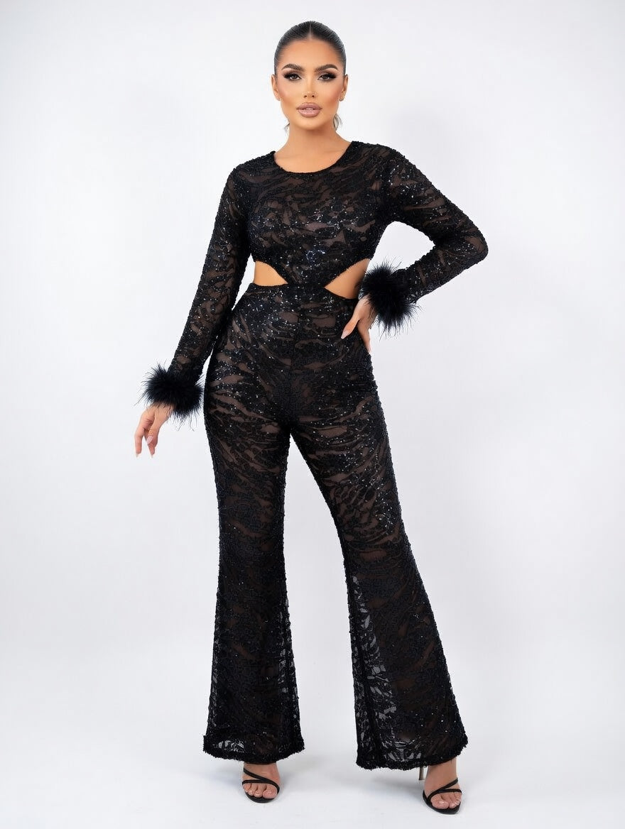 Eclipse Elegance Cut-Out Jumpsuit