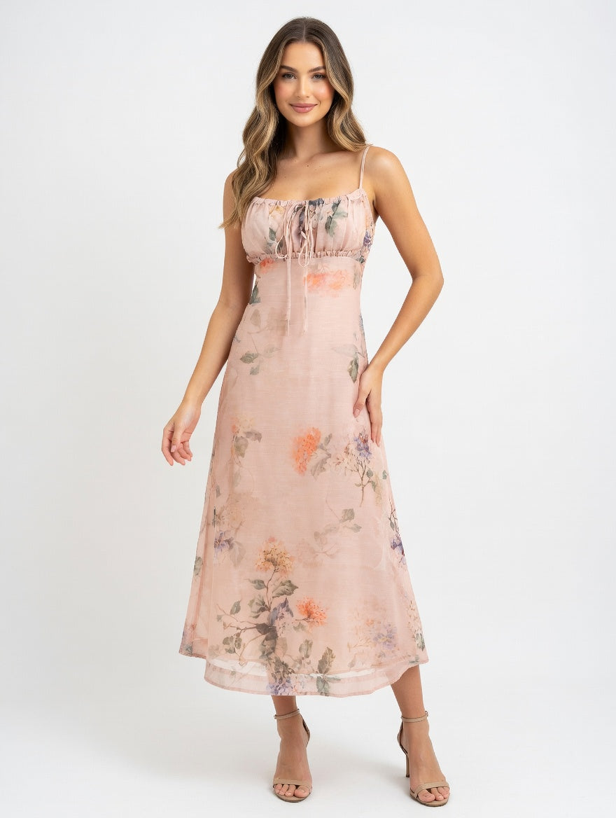 Garden Romance Sheer Overlay Dress