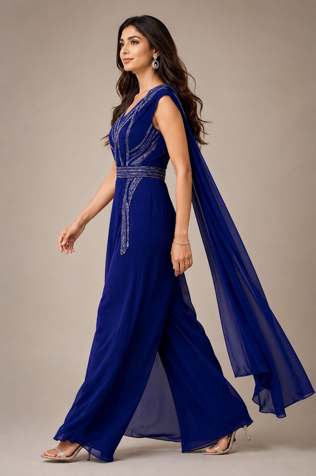 Royal Azure Luxury Fusion Dress
