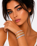 Elegant Baguette CZ Open Cuff Bangle