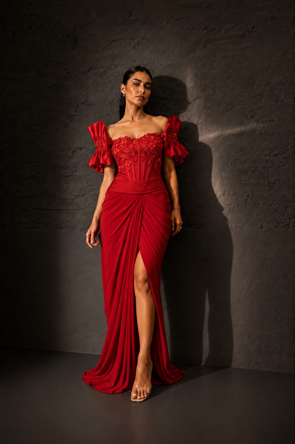 Corset with Skirt — Red
